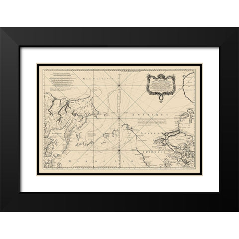 Canada Northern United States Black Modern Wood Framed Art Print with Double Matting by Societe Royale De Loudres