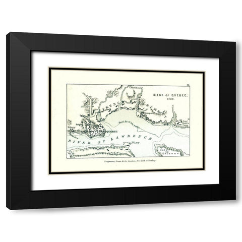Siege of Quebec in 1759 Canada - Gardiner 1902 Black Modern Wood Framed Art Print with Double Matting by Gardiner