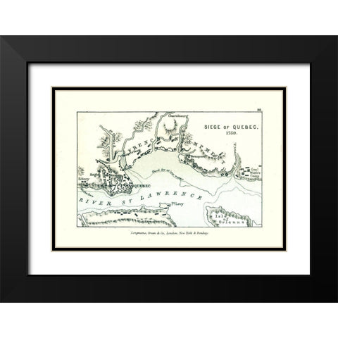 Siege of Quebec in 1759 Canada - Gardiner 1902 Black Modern Wood Framed Art Print with Double Matting by Gardiner