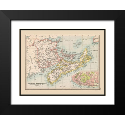 Nova Scotia New Brunswick Canada - Bartholomew Black Modern Wood Framed Art Print with Double Matting by Bartholomew