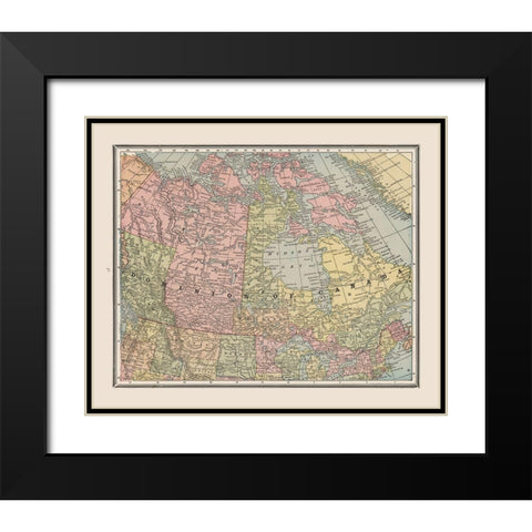 Dominion of Canada - Cram 1888 Black Modern Wood Framed Art Print with Double Matting by Cram