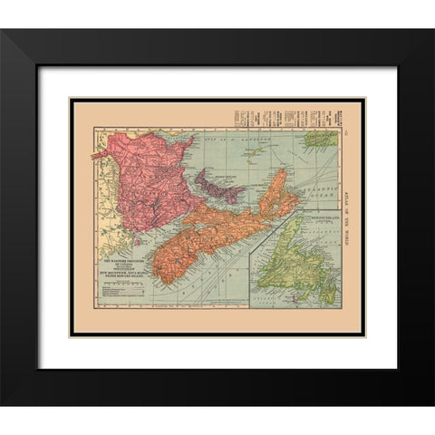 Maritime Provinces Canada - Hammond 1910 Black Modern Wood Framed Art Print with Double Matting by Hammond
