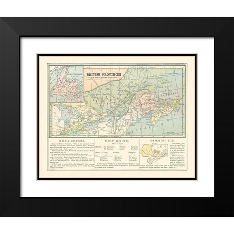 British Provinces Canada - Monteith 1882 Black Modern Wood Framed Art Print with Double Matting by Monteith