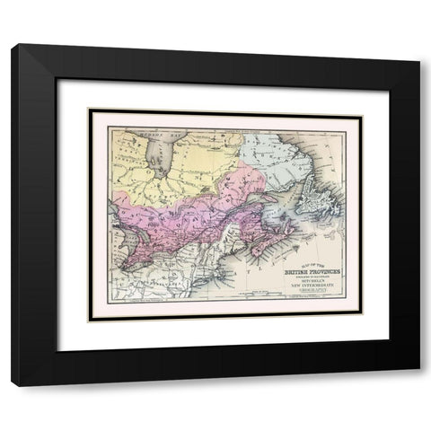 British Provinces Canada - Mitchell 1877 Black Modern Wood Framed Art Print with Double Matting by Mitchell