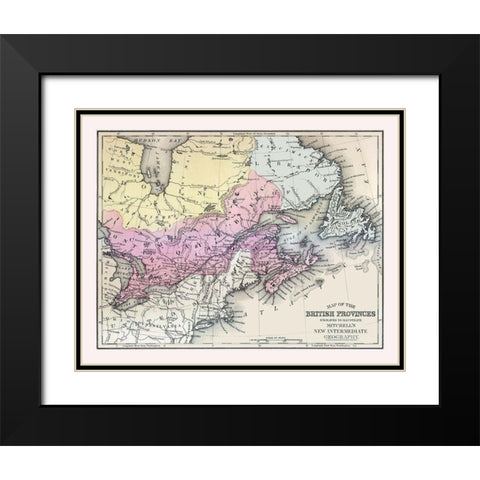 British Provinces Canada - Mitchell 1877 Black Modern Wood Framed Art Print with Double Matting by Mitchell
