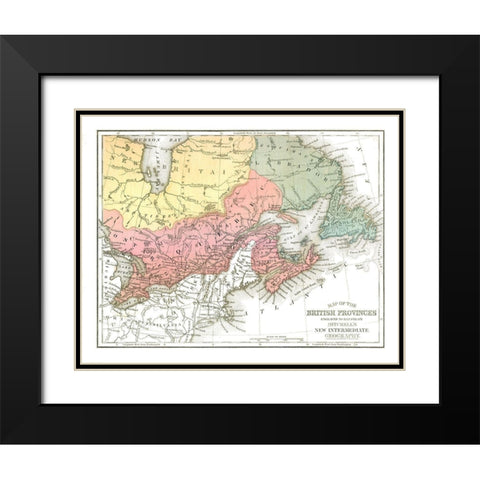 British Provinces Canada - Mitchell 1869 Black Modern Wood Framed Art Print with Double Matting by Mitchell