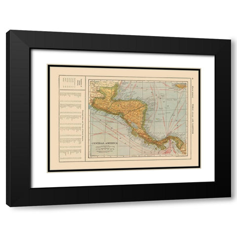 Guatemala Honduras Nicaragua Costa Rica Panama Black Modern Wood Framed Art Print with Double Matting by Reynold