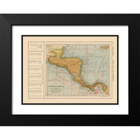 Guatemala Honduras Nicaragua Costa Rica Panama Black Modern Wood Framed Art Print with Double Matting by Reynold