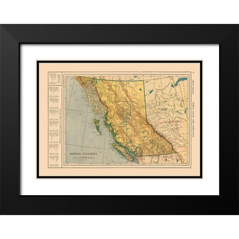 British Columbia Canada - Reynold 1921 Black Modern Wood Framed Art Print with Double Matting by Reynold