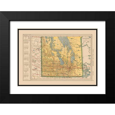 Manitoba Canada - Reynold 1921 Black Modern Wood Framed Art Print with Double Matting by Reynold