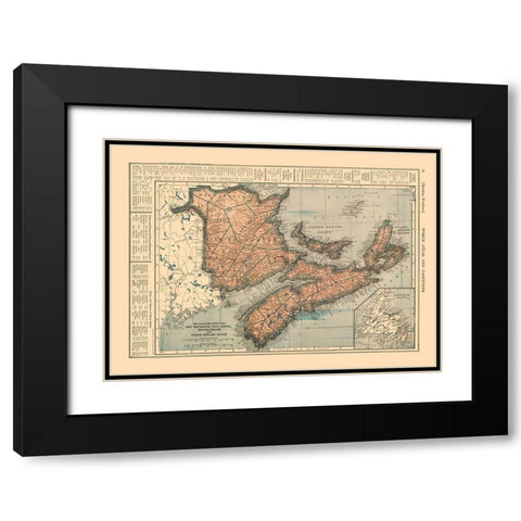 Maritime Provinces Canada - Reynold 1921 Black Modern Wood Framed Art Print with Double Matting by Reynold