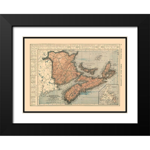 Maritime Provinces Canada - Reynold 1921 Black Modern Wood Framed Art Print with Double Matting by Reynold