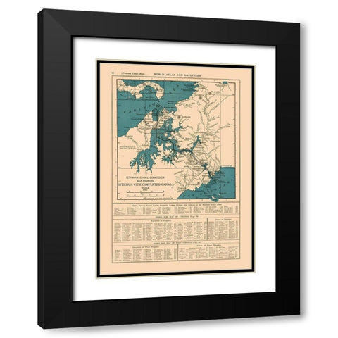 Central America Panama Canal - Reynold 1921 Black Modern Wood Framed Art Print with Double Matting by Reynold