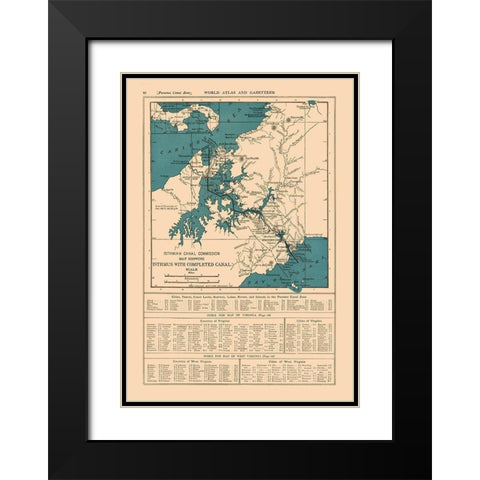 Central America Panama Canal - Reynold 1921 Black Modern Wood Framed Art Print with Double Matting by Reynold