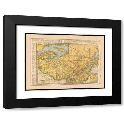 Quebec Canada - Reynold 1921 Black Modern Wood Framed Art Print with Double Matting by Reynold