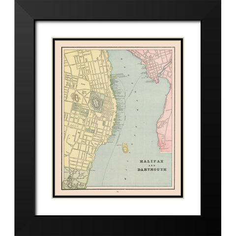 Halifax Dartmouth Canada - Cram 1892 Black Modern Wood Framed Art Print with Double Matting by Cram