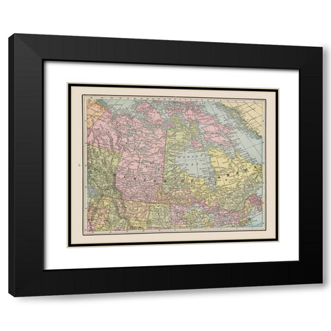 Canada - Cram 1892 Black Modern Wood Framed Art Print with Double Matting by Cram