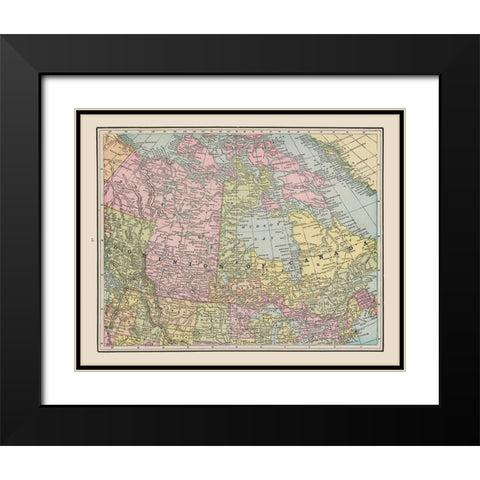 Canada - Cram 1892 Black Modern Wood Framed Art Print with Double Matting by Cram