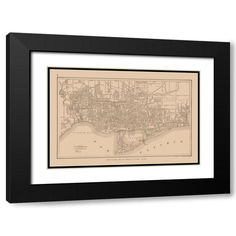 Toronto Canada - Reynold 1921 Black Modern Wood Framed Art Print with Double Matting by Reynold