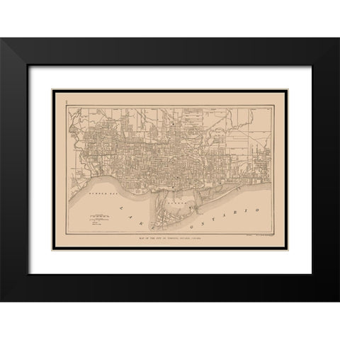 Toronto Canada - Reynold 1921 Black Modern Wood Framed Art Print with Double Matting by Reynold