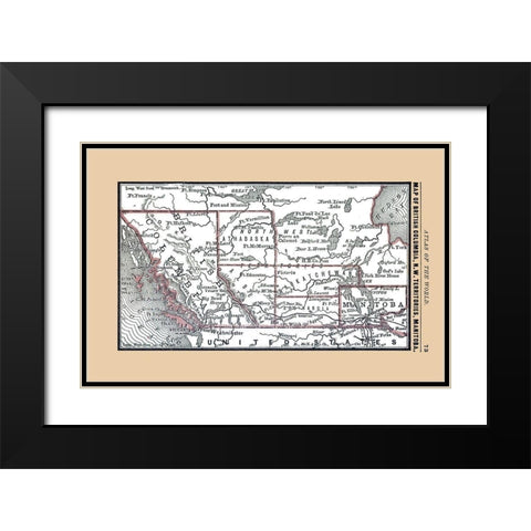 West Central Canada - Alden 1886 Black Modern Wood Framed Art Print with Double Matting by Alden