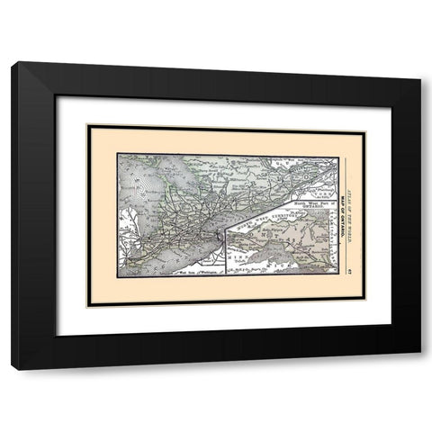 Ontario Canada - Alden 1886 Black Modern Wood Framed Art Print with Double Matting by Alden