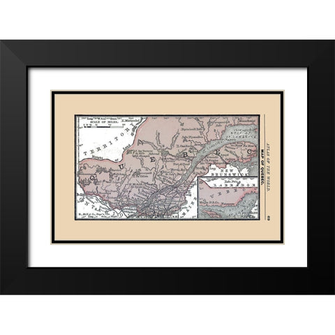 Quebec Canada - Alden 1886 Black Modern Wood Framed Art Print with Double Matting by Alden