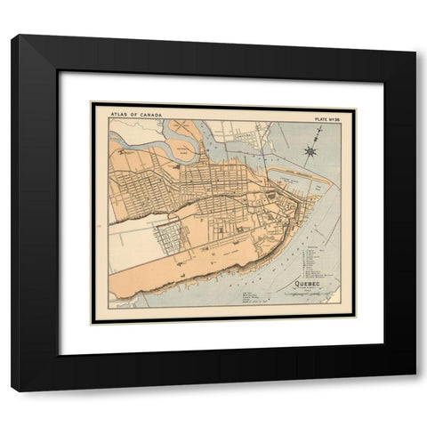 Quebec Canada - White 1906 Black Modern Wood Framed Art Print with Double Matting by White