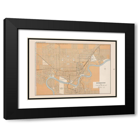 Edmonton Canada - Chalifour 1915 Black Modern Wood Framed Art Print with Double Matting by Chalifour