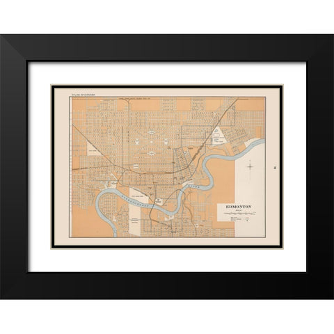 Edmonton Canada - Chalifour 1915 Black Modern Wood Framed Art Print with Double Matting by Chalifour
