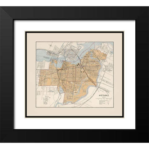 Ottawa Canada - Chalifour 1915 Black Modern Wood Framed Art Print with Double Matting by Chalifour