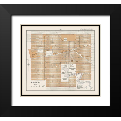 Regina Canada - Chalifour 1915 Black Modern Wood Framed Art Print with Double Matting by Chalifour