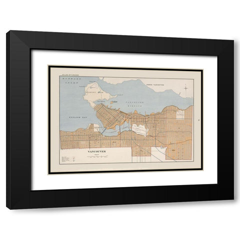 Vancouver Canada - Chalifour 1915 Black Modern Wood Framed Art Print with Double Matting by Chalifour