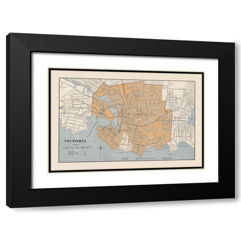 Victoria Canada - Chalifour 1915 Black Modern Wood Framed Art Print with Double Matting by Chalifour