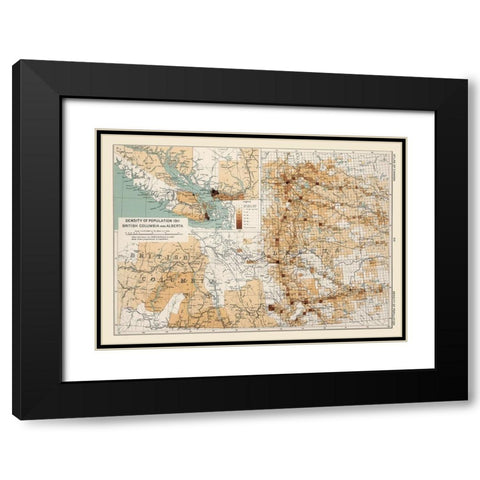 Alberta Canada 1911 British Columbia Black Modern Wood Framed Art Print with Double Matting by Chalifour