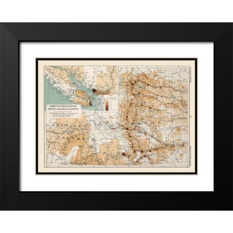 Alberta Canada 1911 British Columbia Black Modern Wood Framed Art Print with Double Matting by Chalifour