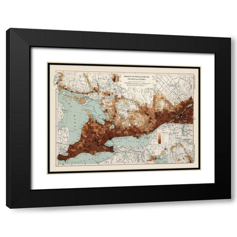 Ontario Quebec Canada 1911 - Chalifour 1915 Black Modern Wood Framed Art Print with Double Matting by Chalifour