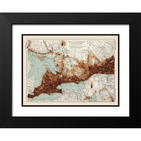 Ontario Quebec Canada 1911 - Chalifour 1915 Black Modern Wood Framed Art Print with Double Matting by Chalifour