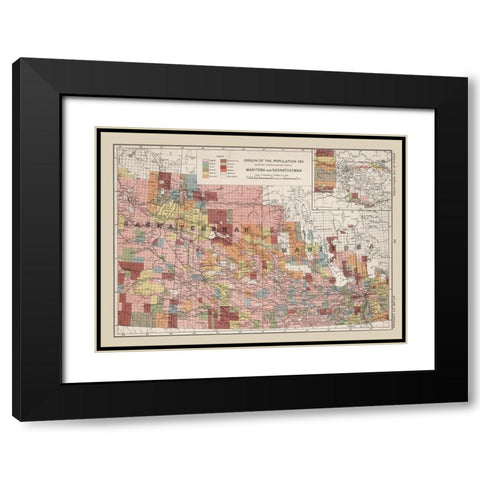 Saskatchewan Manitoba Canada 1911 - Chalifour 1915 Black Modern Wood Framed Art Print with Double Matting by Chalifour