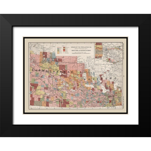 Saskatchewan Manitoba Canada 1911 - Chalifour 1915 Black Modern Wood Framed Art Print with Double Matting by Chalifour