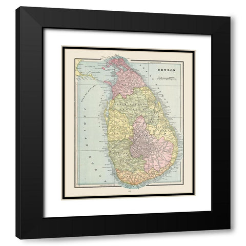 Asia Sri Lanka - Cram 1892 Black Modern Wood Framed Art Print with Double Matting by Cram