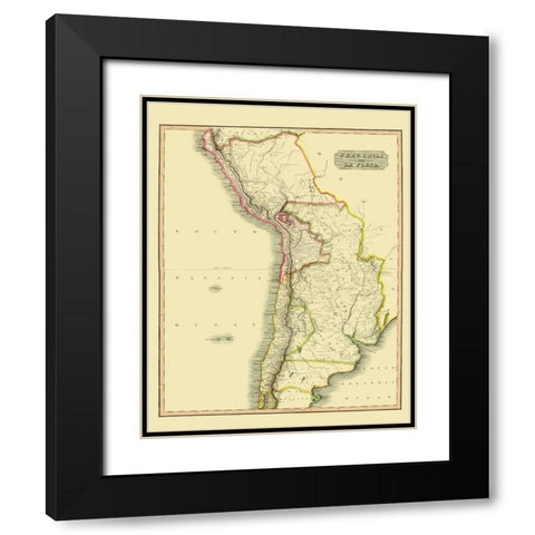 South America Chile Bolivia Argentina Peru Black Modern Wood Framed Art Print with Double Matting by Thomson