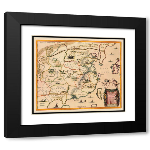 Travel Route China - Nieuhoff 1655 Black Modern Wood Framed Art Print with Double Matting by Nieuhoff