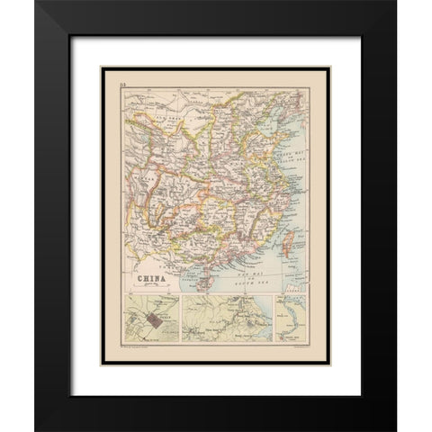 China - Bartholomew 1892 Black Modern Wood Framed Art Print with Double Matting by Bartholomew