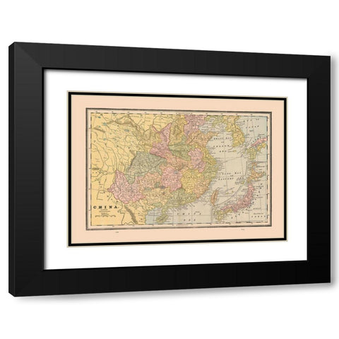 China - Cram 1888 Black Modern Wood Framed Art Print with Double Matting by Cram