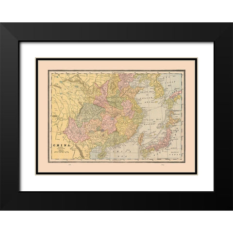 China - Cram 1888 Black Modern Wood Framed Art Print with Double Matting by Cram