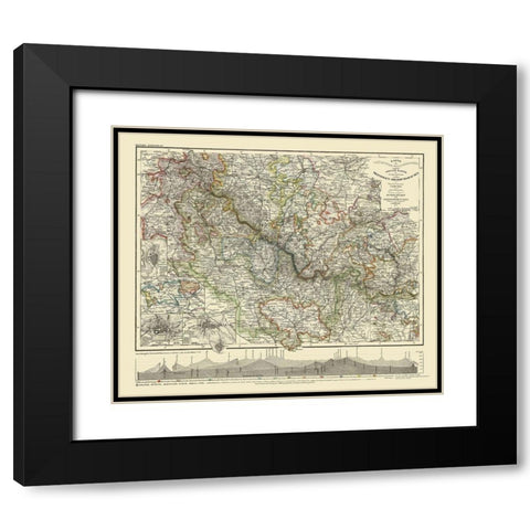 Coburg Hildburghausen Region Germany - Meyer 1849 Black Modern Wood Framed Art Print with Double Matting by Meyer