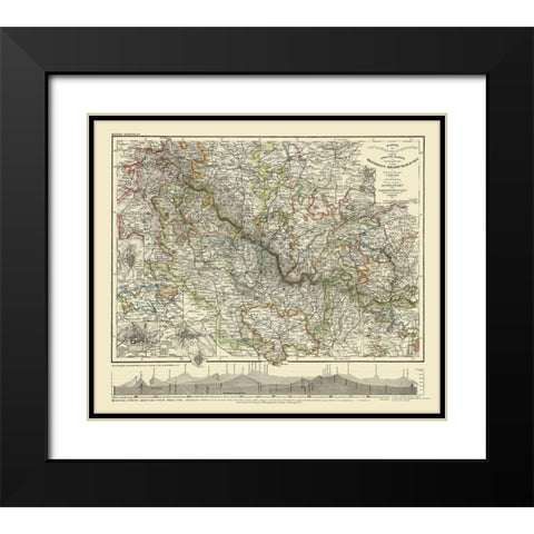 Coburg Hildburghausen Region Germany - Meyer 1849 Black Modern Wood Framed Art Print with Double Matting by Meyer