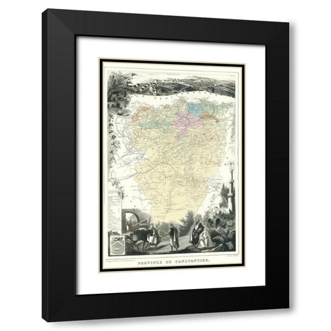 Mediterranean Constantine Department Algeria Black Modern Wood Framed Art Print with Double Matting by Migeon