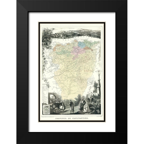 Mediterranean Constantine Department Algeria Black Modern Wood Framed Art Print with Double Matting by Migeon